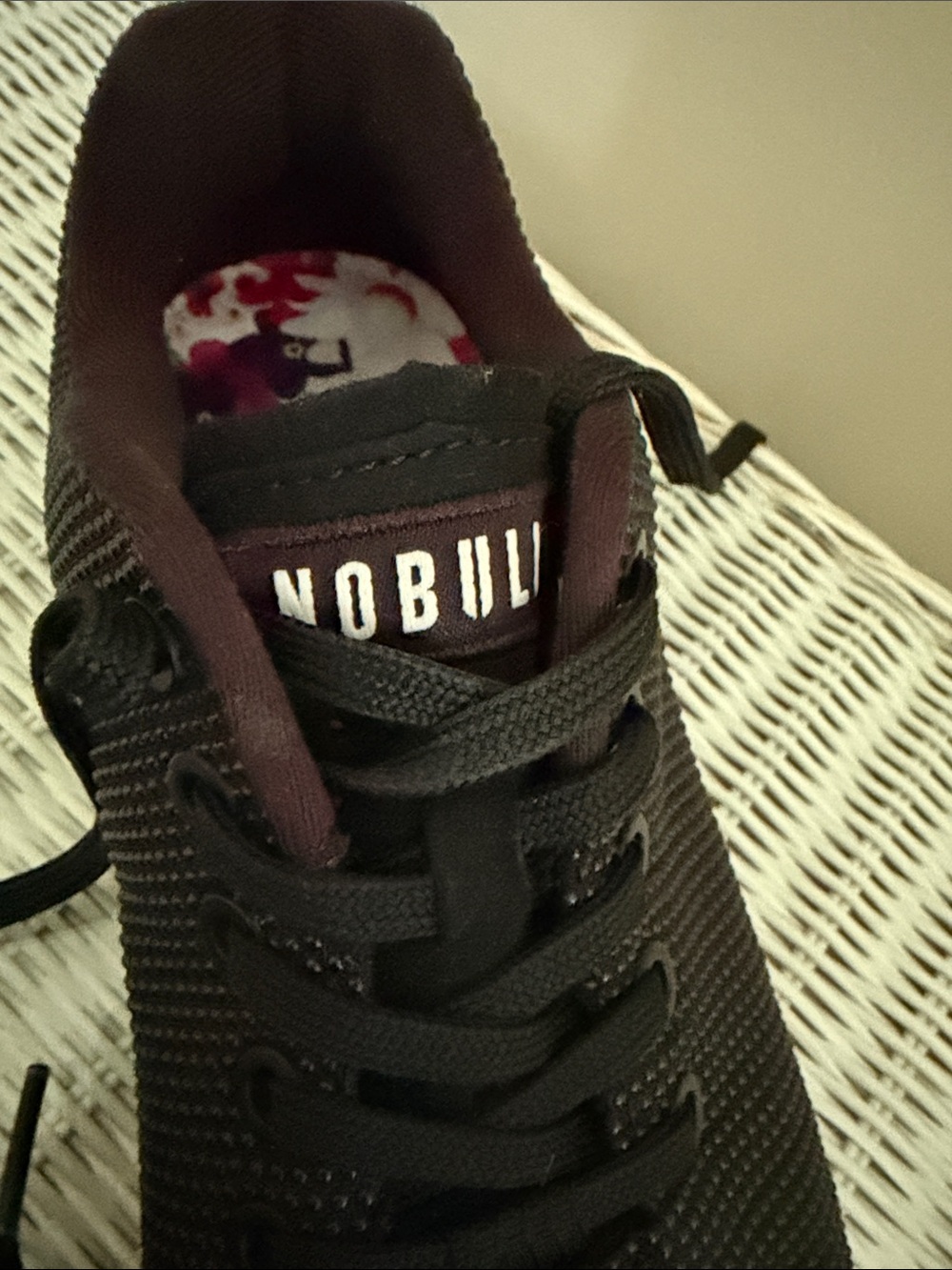 NOBULL Black womens Sneakers with Multicolor Floral Laces - Picture 8 of 9